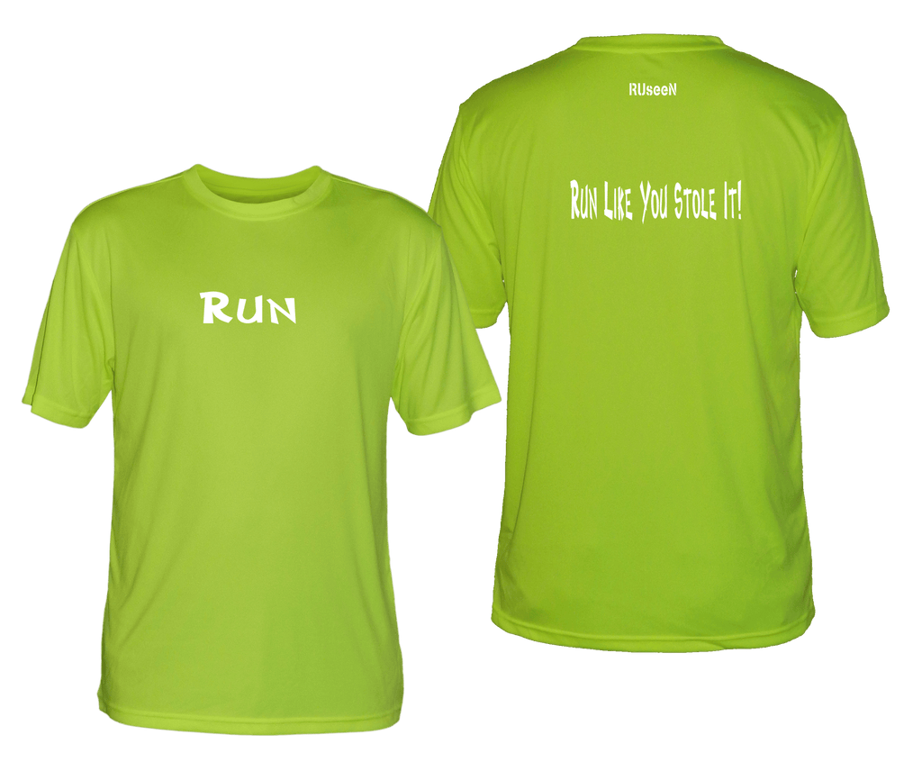 Men's Reflective Short Sleeve Shirt - Run Like You Stole It - XL ONLY